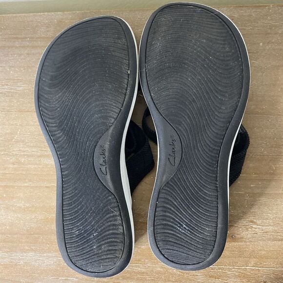 CLARKS Cloudsteppers Black Mira‎ Isle Sport Slides Sandals Women's Size 7.5 - Picture 6 of 9